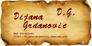 Dijana Grdanović vizit kartica
